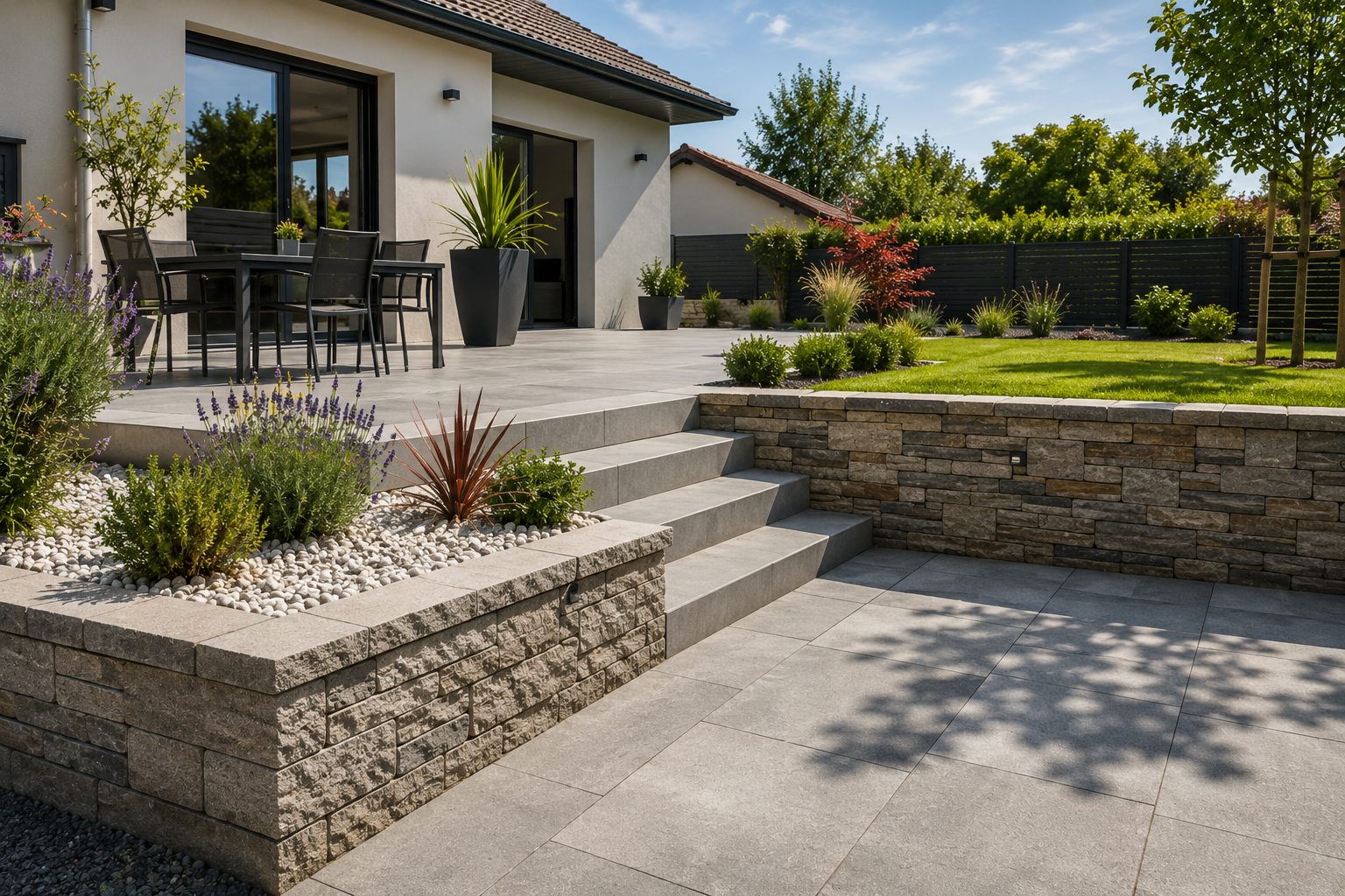 Petits travaux de ma�onnerie : terrasse, muret et dallage � Thonon-les-Bains